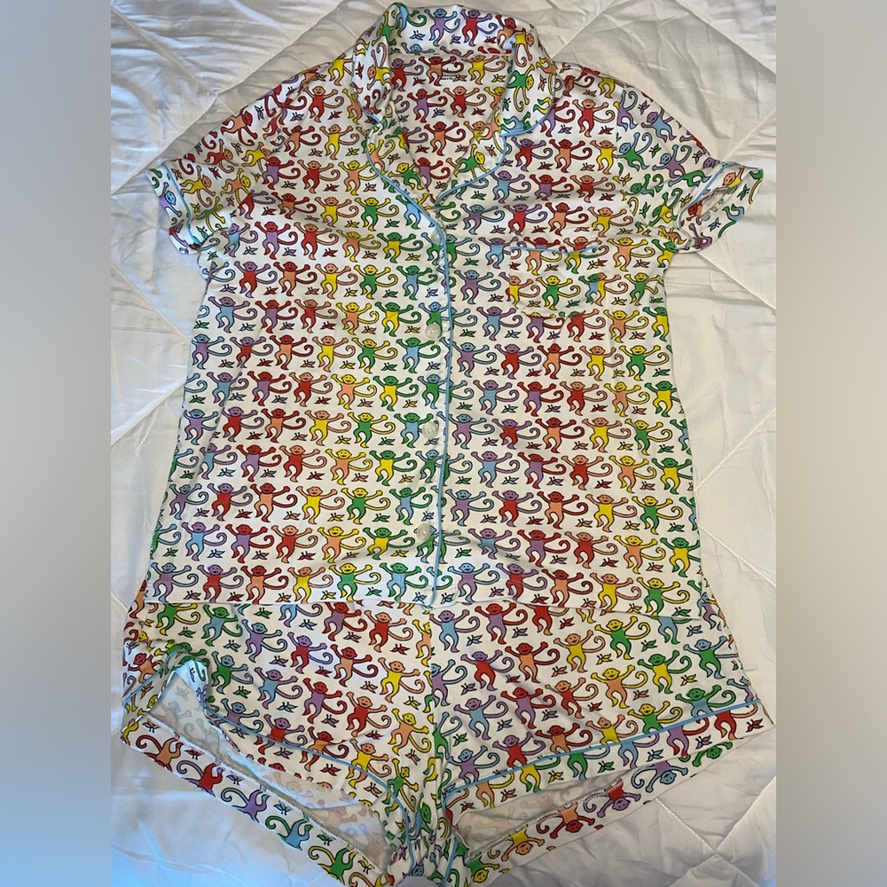Roller Rabbit Short Polo Pj’s in Disco Monkey size Large